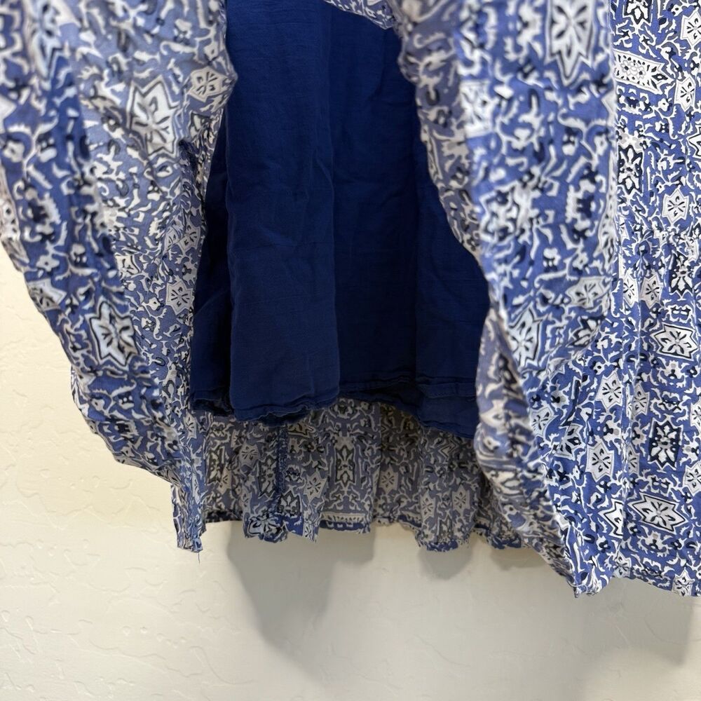 Chelsea & Theodore Small Blue Sleeveless Bohemian Ruffle Maxi Dress Cottagecore - Picture 3 of 13